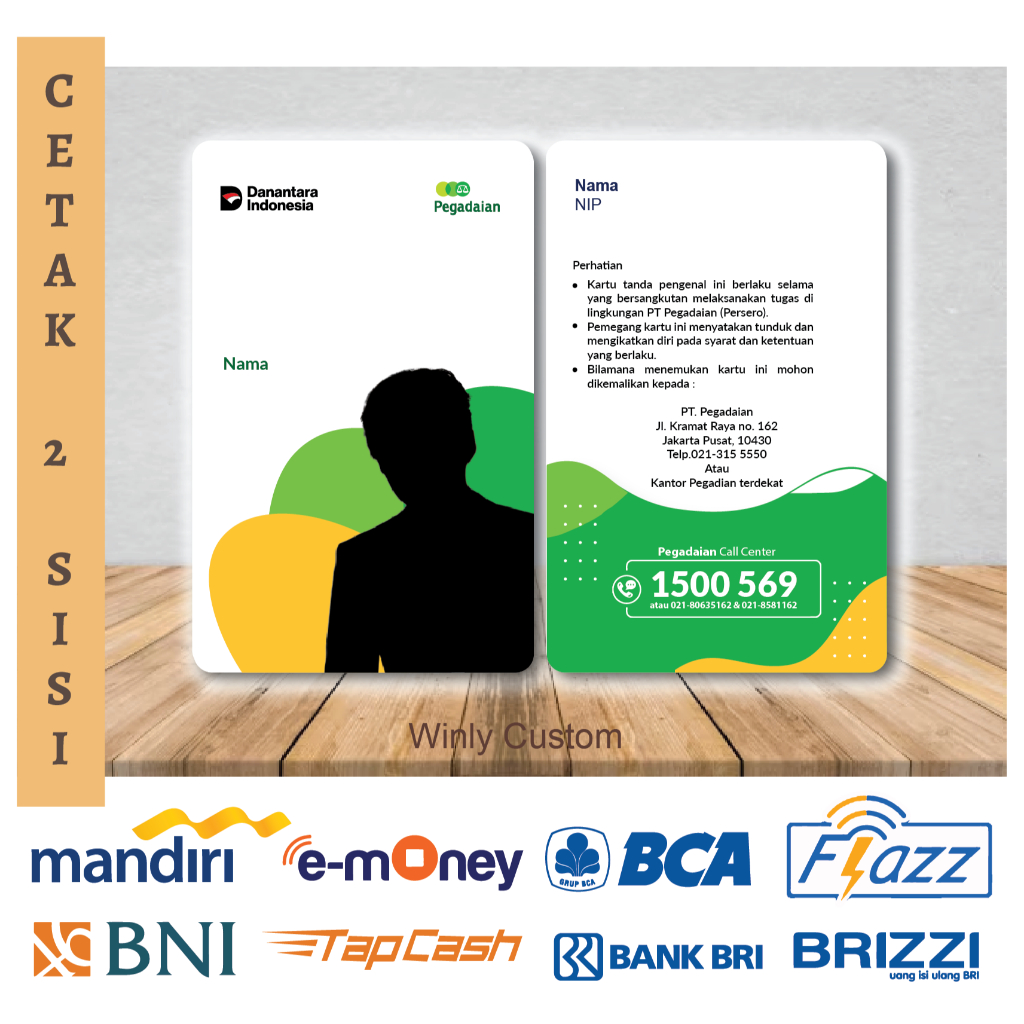 KARTU E MONEY ID CARD PEGADAIAN DANANTARA NEW DESIGN EMONEY NEW E TOLL KARTU PEGAWAI TERBARU - 2 SIS