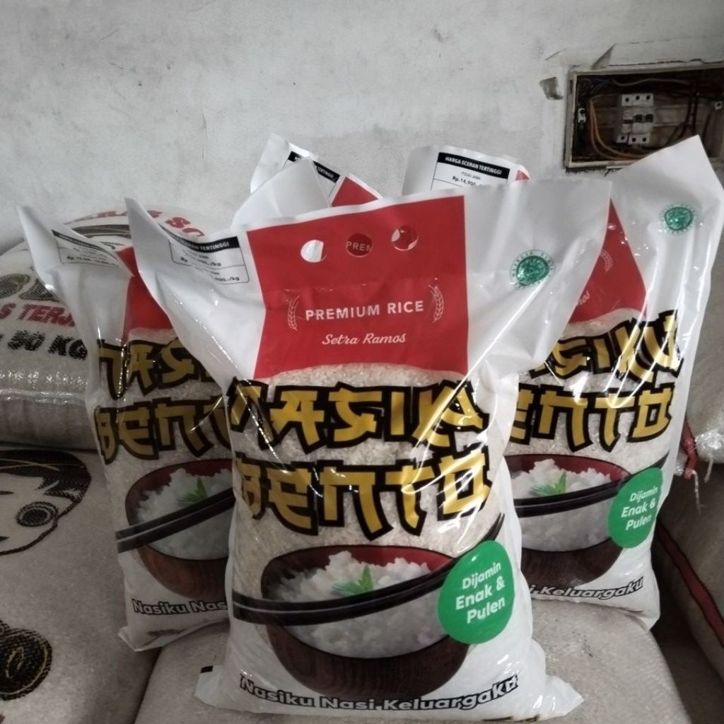 

Beras merk NASIKU BENTO bundling 4x5 free ongkir