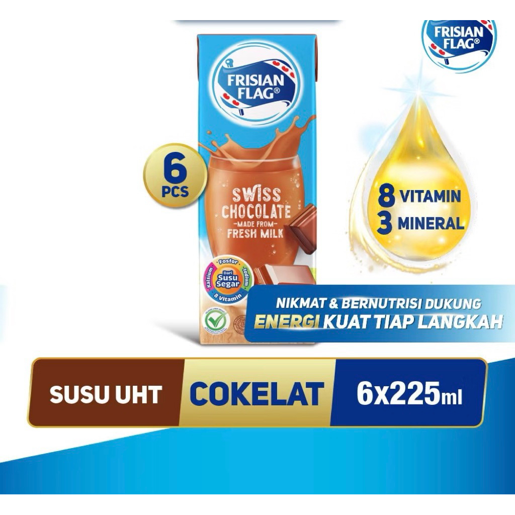 

Frisian Flag Susu UHT Swiss Chocolate 225ml x 6pcs