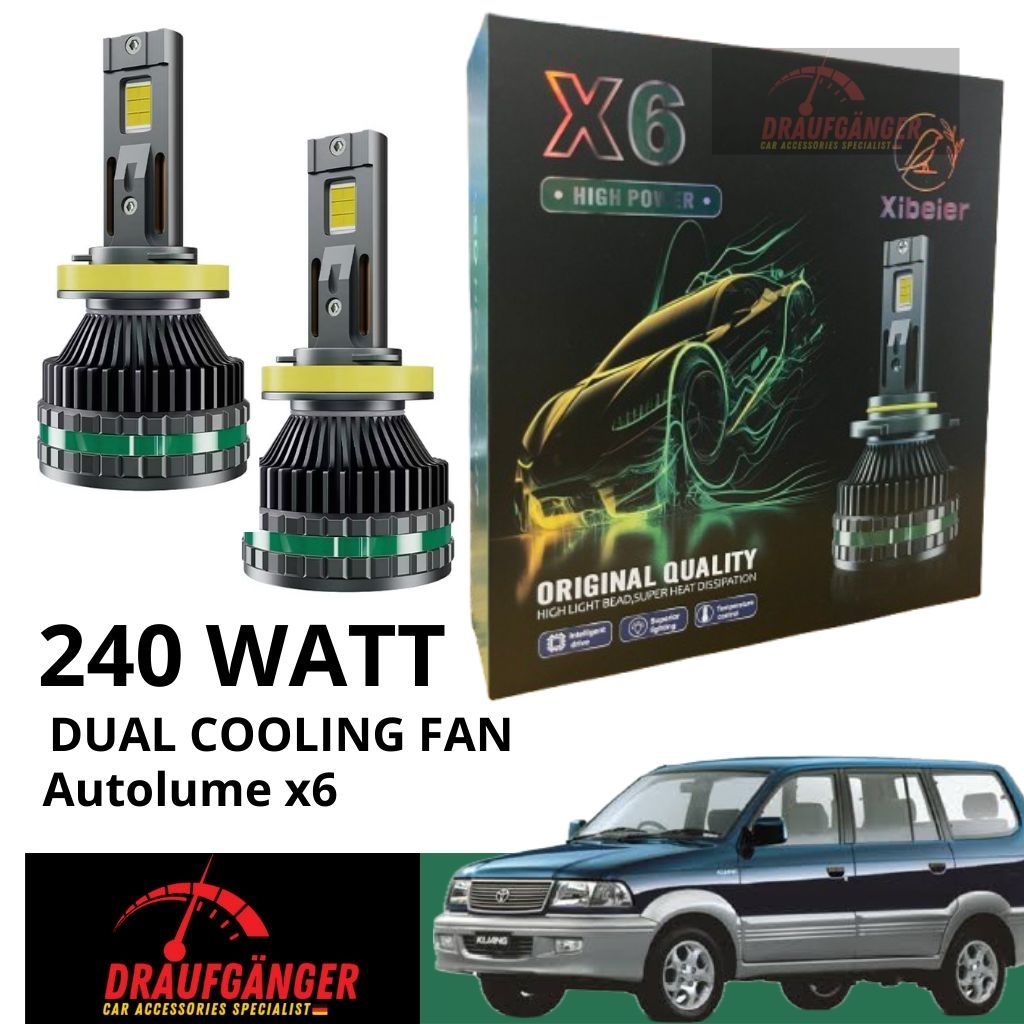 LED Headlight Kijang Kapsul 240 Watt Original Autolume X6 PnP Kijang Kapsul