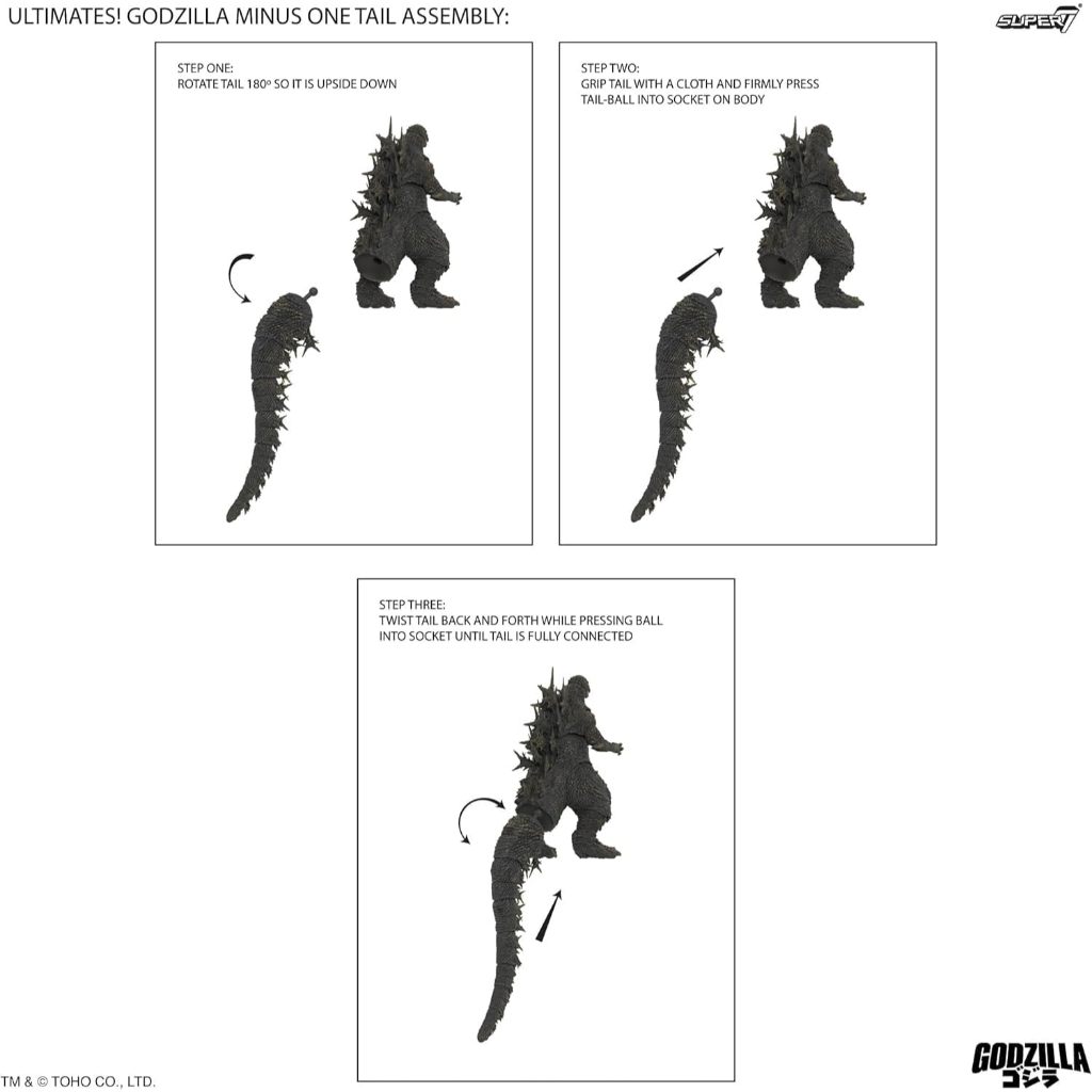 STOK TERBATAS SUPER7 ULTIMATES TOHO GODZILLA MINUS ONE FIGURE - 8" TOHO GODZILLA ACTION FIGURE