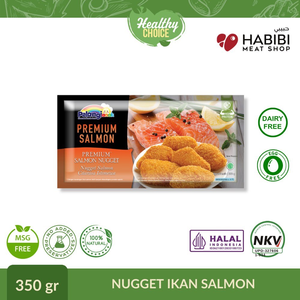 PELANGI - Nugget Ikan Salmon Dairy Free, Egg Free, Halal Non MSG & Non Pengawet