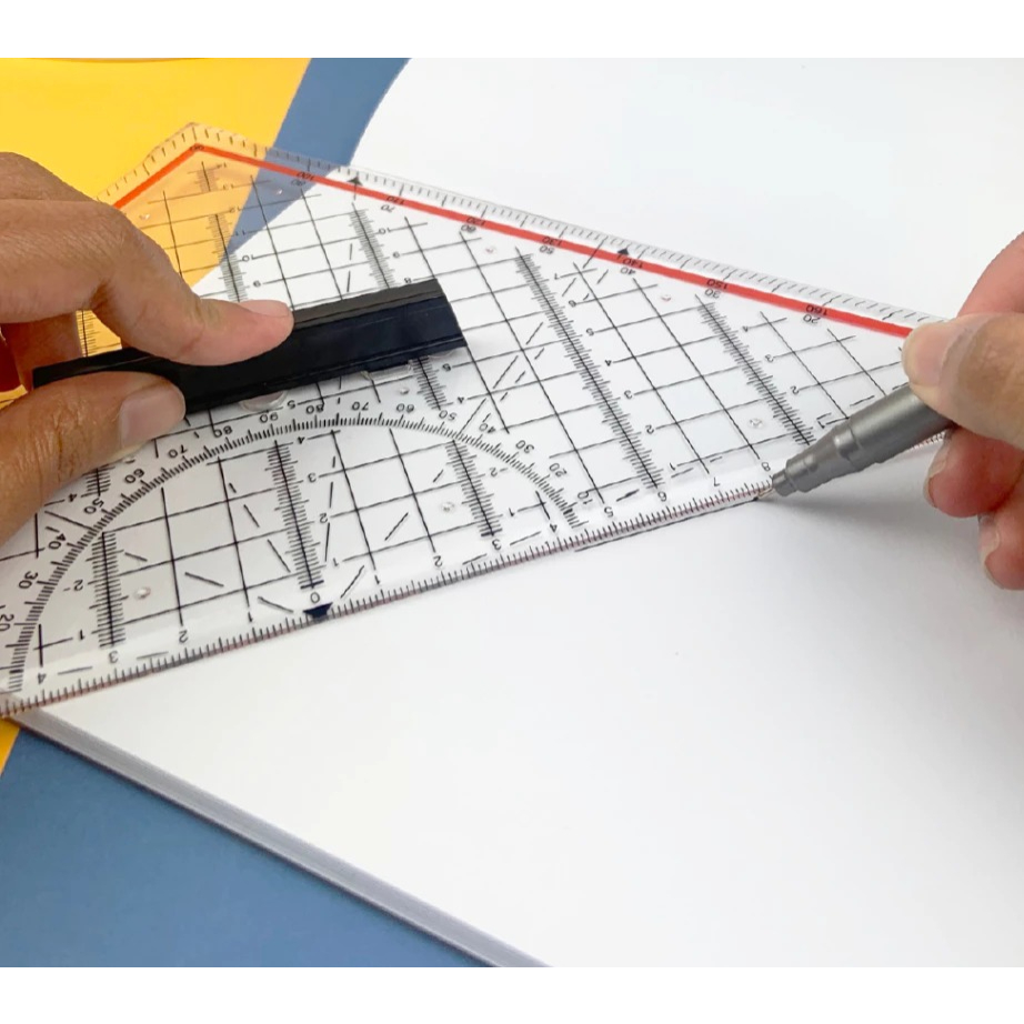 Ziegel Penggaris Segitiga Pegangan 30Cm (Besar) /Penggaris Teknik Design Arsitek