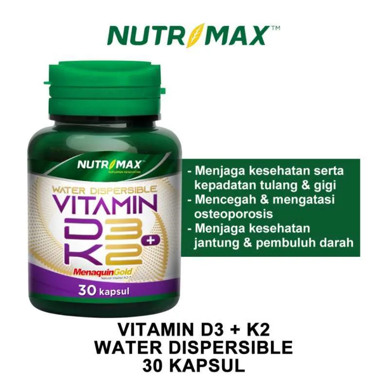 Nutrimax Water Dispersible Vitamin D3 + K2 Suplementasi vitamin D3 dan vitamin K2