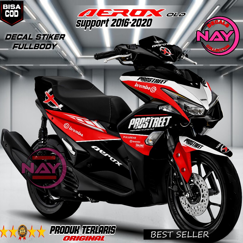 Stiker Decal Aerox OLD 2016-2020 Variasi Prostreet Keren/Skotlet Motor Aerox OLD 2016-2020 NDC318