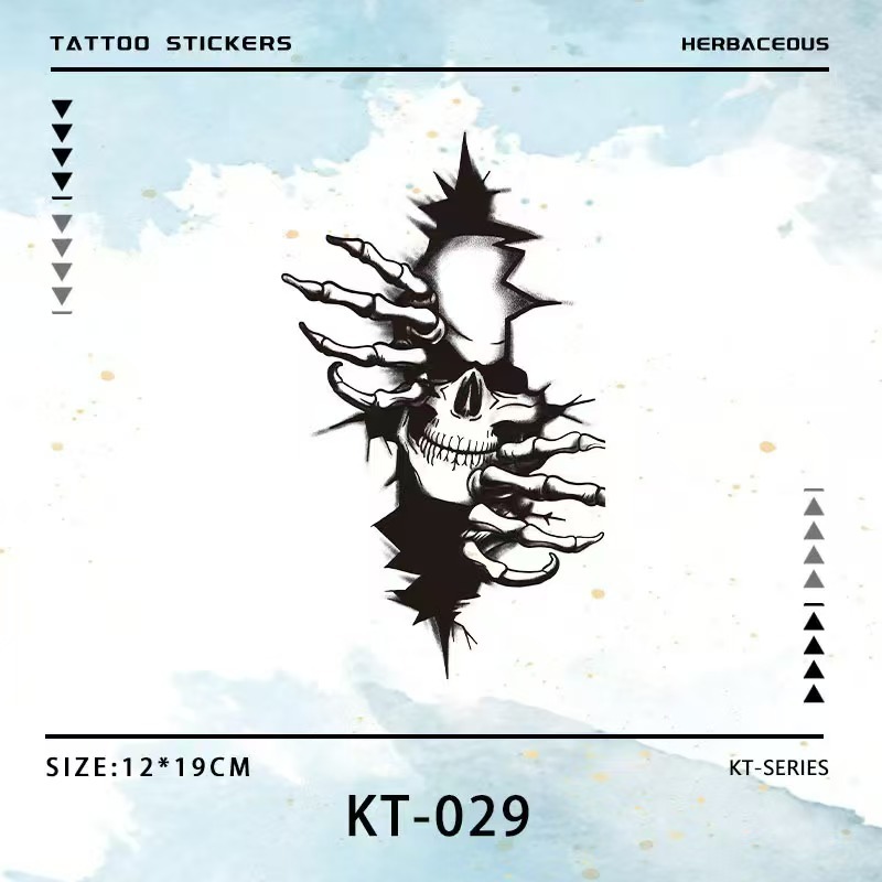 Tato lengan. Tato temporer. Tahan air. Stiker tinta buah. Motif trendi. Tahan tujuh hari.