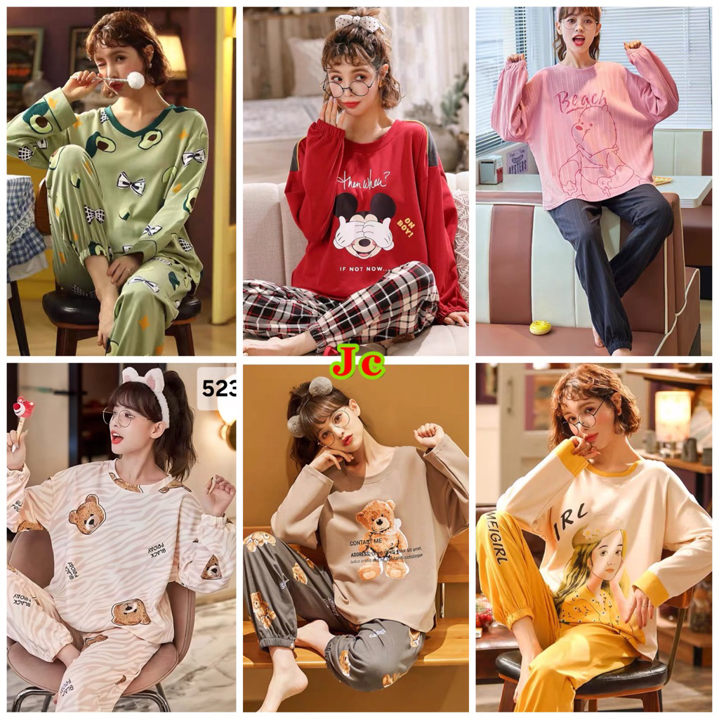 JC- Stelan Oversize Jogger PP / Piyama Oversize IMPORT / piyama wanita Korean Style