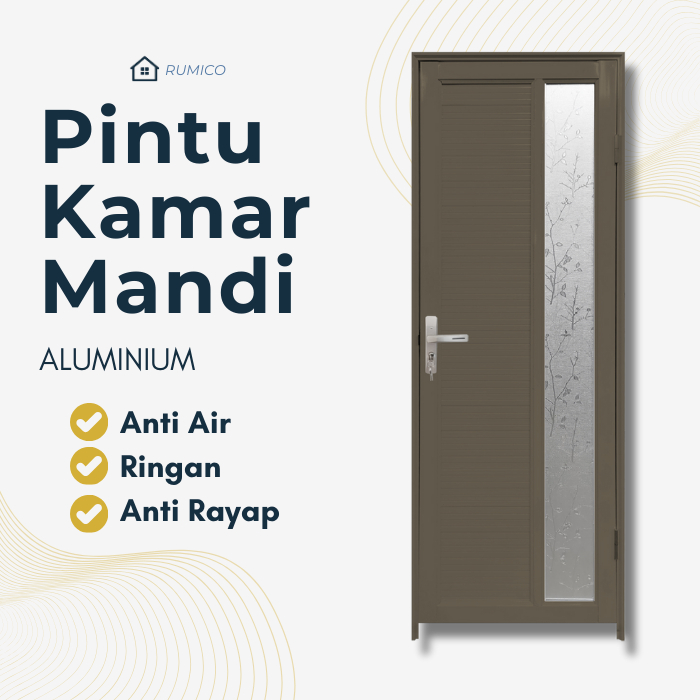 Pintu Kamar Mandi Aluminium Icepol IC-008 70x200 Icepol / Pintu Full Set + Handle
