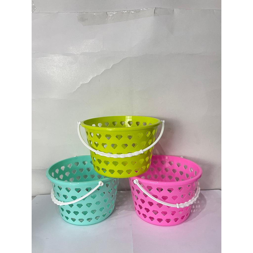 KERANJANG BULAT SERBAGUNA KERANJANG SABUN KERANJANG BUAH KERANJANG PLASTIK MINI