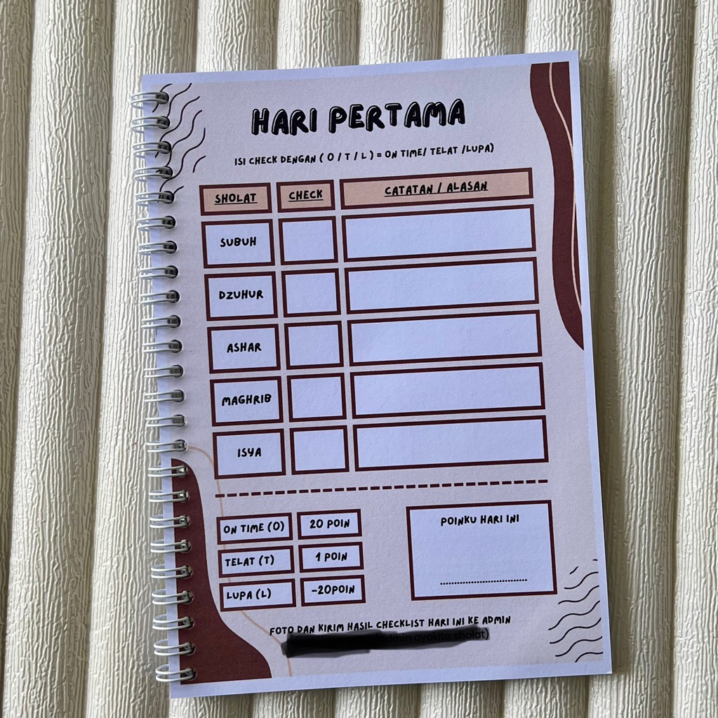 Checklist Sholat Untuk Anak