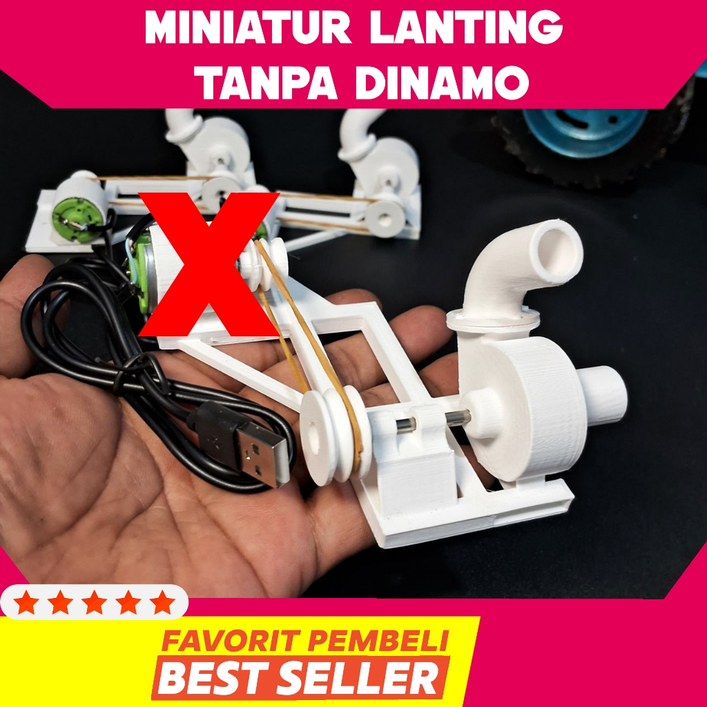 miniatur mesin pompa air sedot  lanting tanpa dinamo
