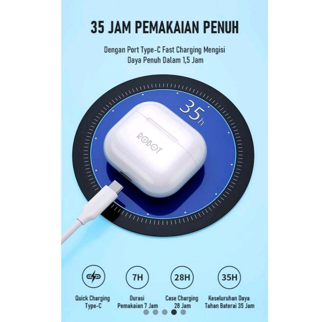 Robot Airbuds T50 Wireless Bluetooth Earphone TWS Earphone New T10 T20