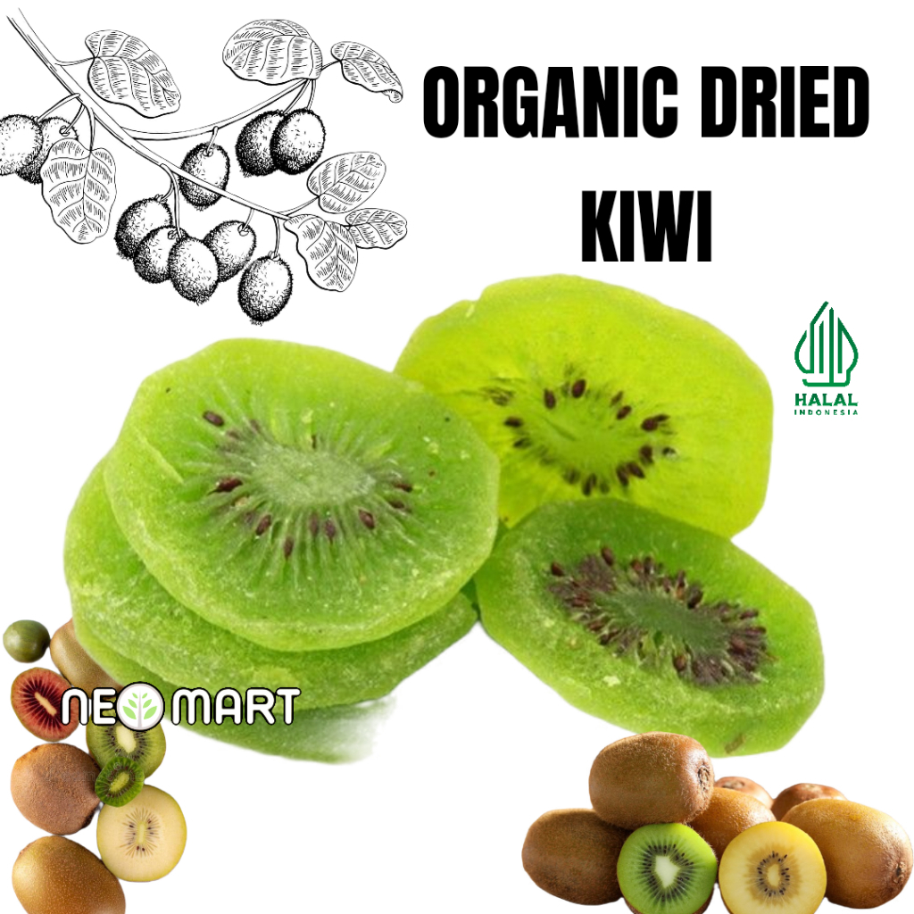 

1kg Dried Kiwi Green / Buah Kiwi Kering - Kiwi Hijau [Premium Dried Fruit]