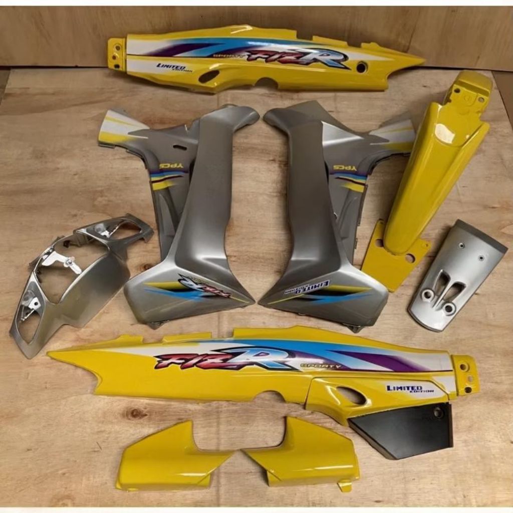 Fullset Body Halus Fizr Dualtone Kuning Silver Body Set Yamaha F1zr Dualtone Kuning Silver