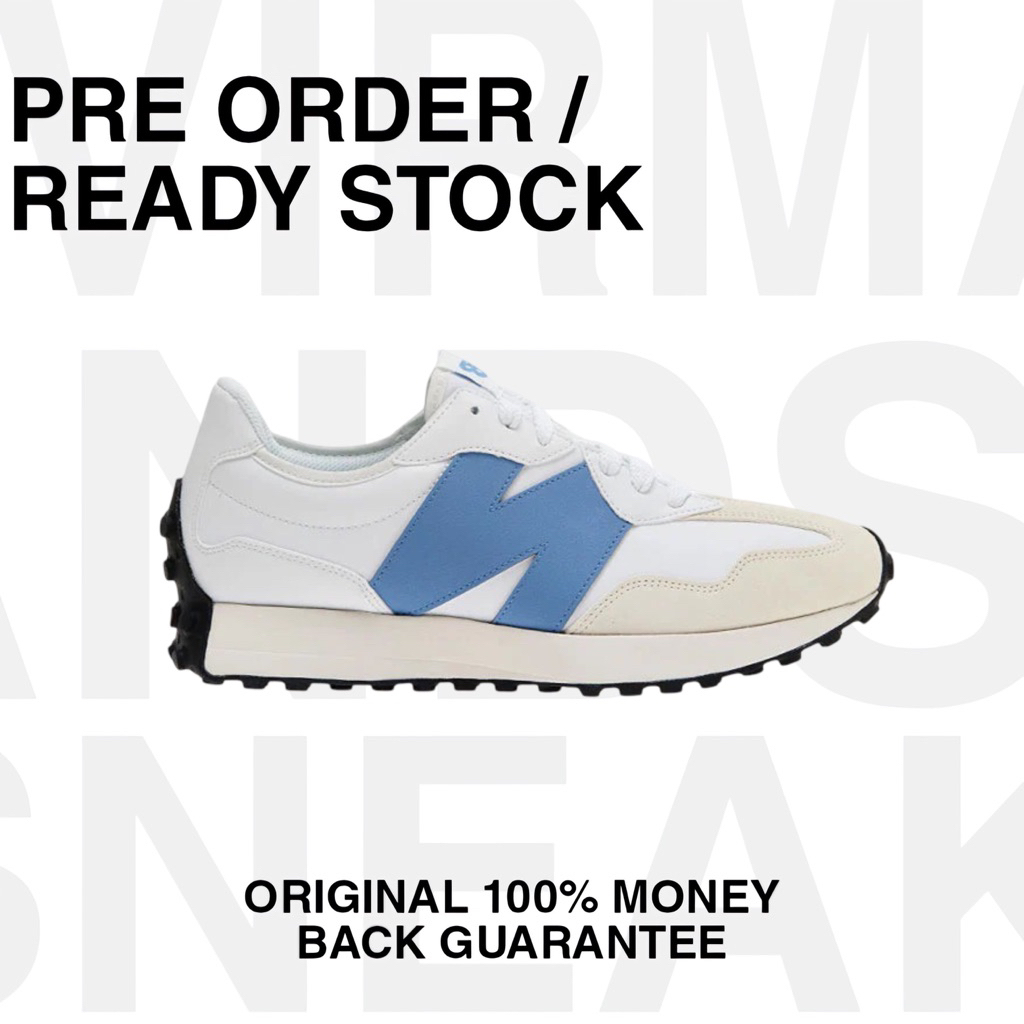New Balance 327 White Blue Laguna