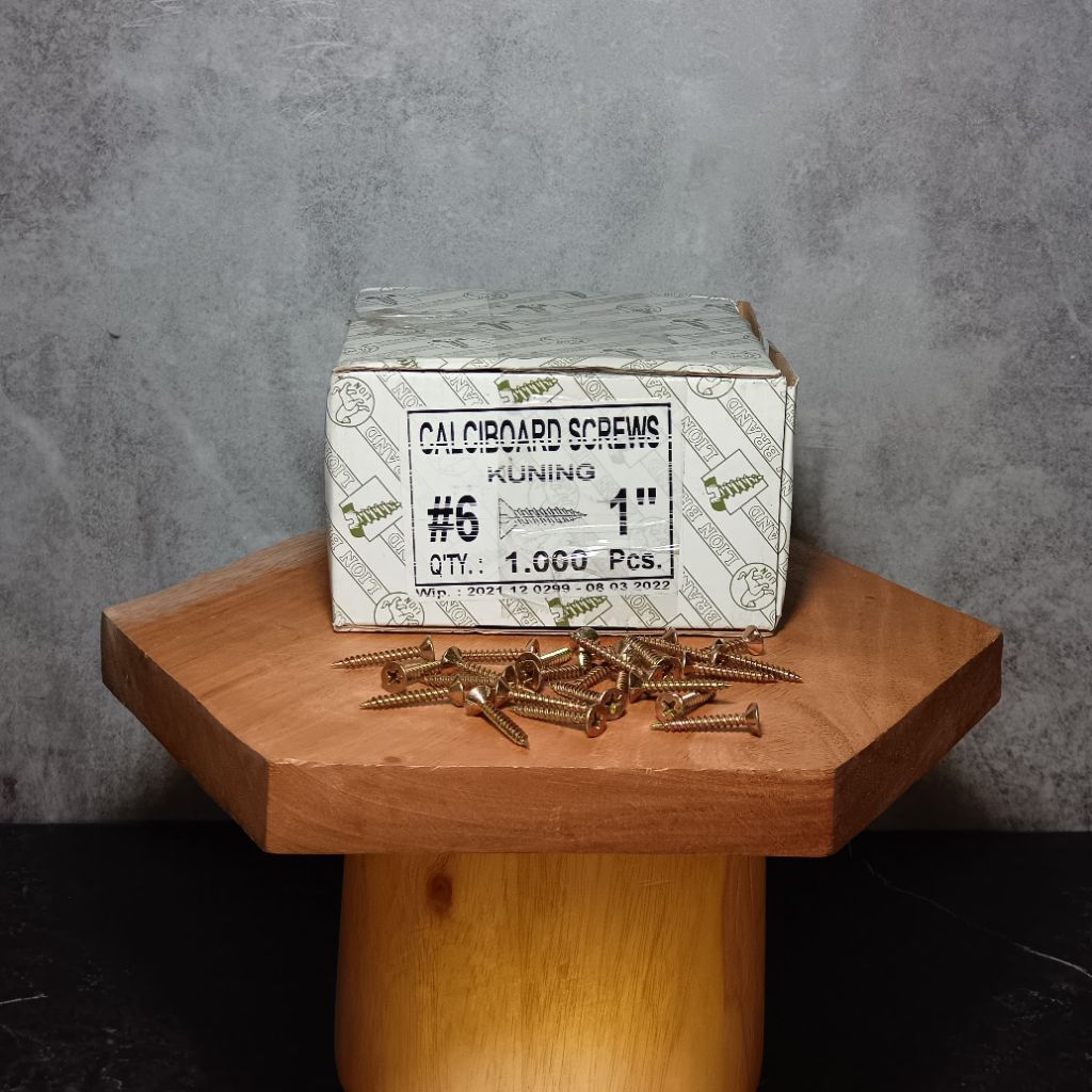 Sekrup Khusus GRC/Kalsiboard Lion Ukuran 1"– Sekrup Tidak Timbul Saat Dipasang