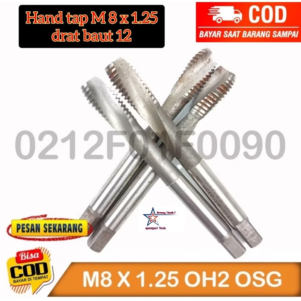 Tap hand tap M8x1.25 OSG hsse semi spiral bukan m6x1.0