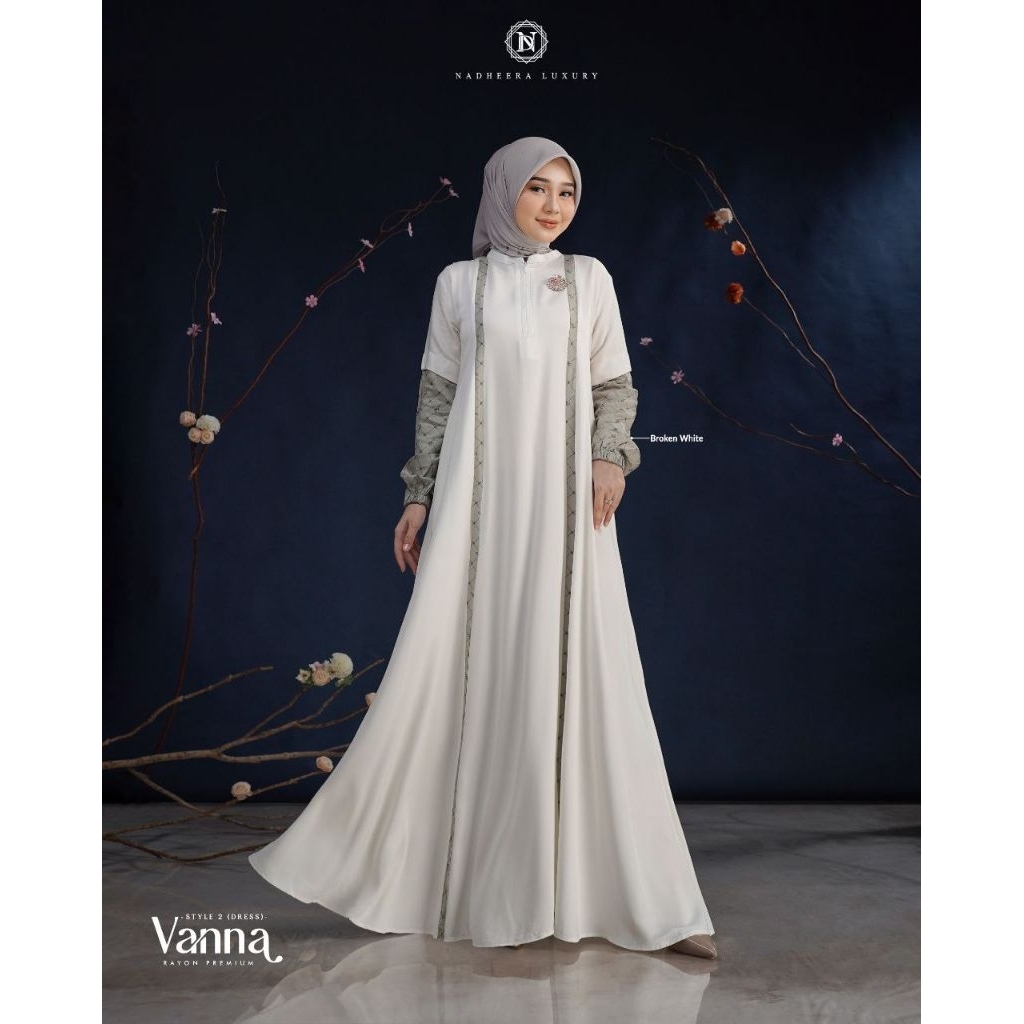 Dress/Gamis NADHEERA Banyak Model Serba Putih dan Hitam (Sabreena,vanna,poetry,gyvva,gilmalea,elara)