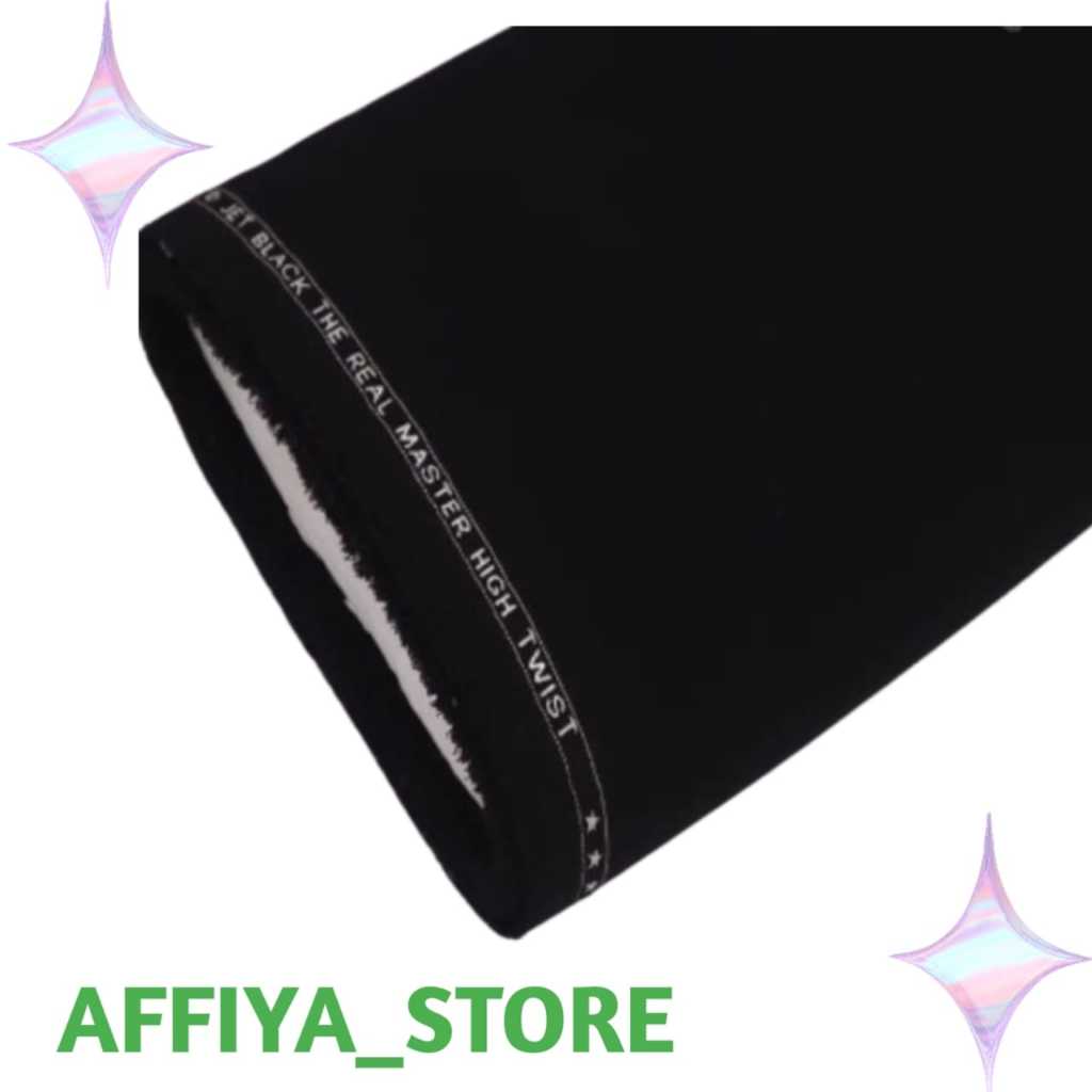Kain hitam Jetblack  Premium High Twist