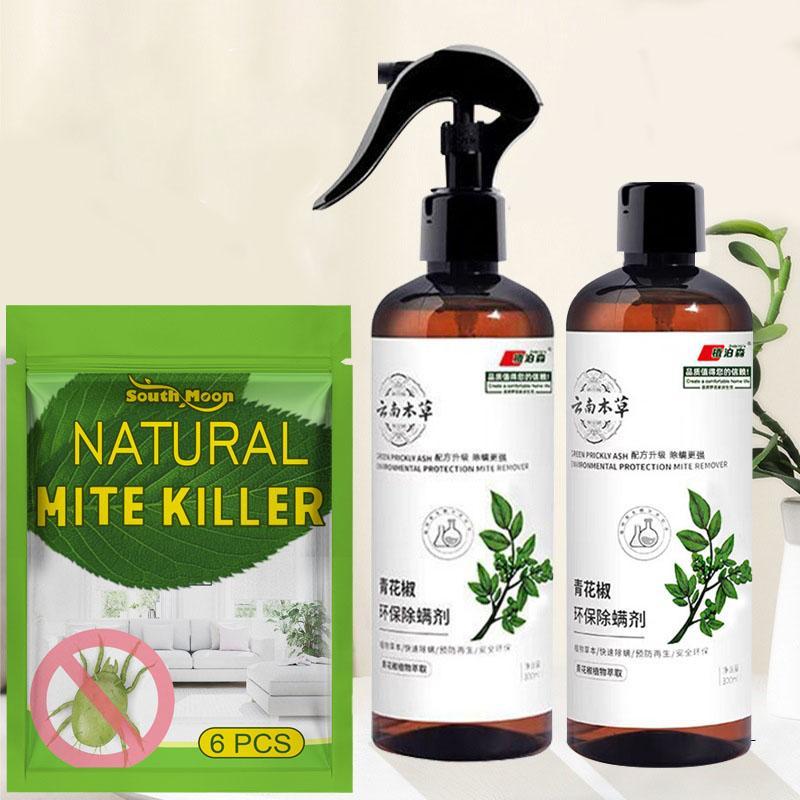 Semprotan pembasmi tungau 300ML + Isi ulang ,Ekstrak Bunga Pepper Hijau Cepat membasmi tungau dan an