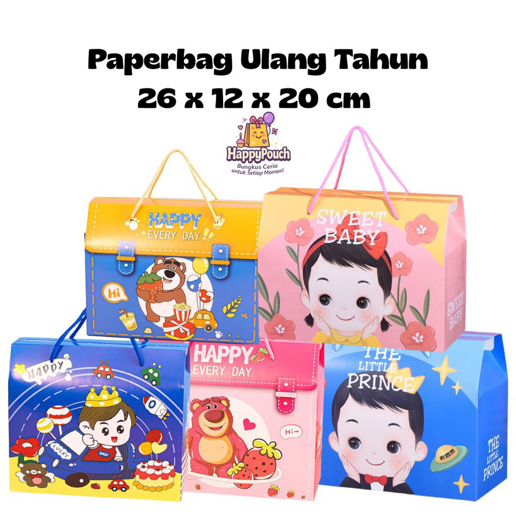 

Paperbag ulang tahun berkarakter / paperbag snack ultah anak
