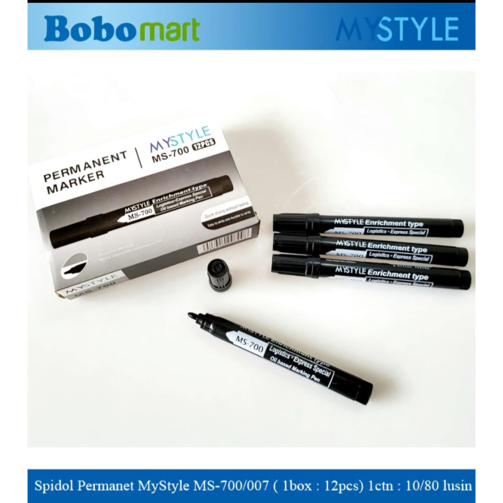 

Spidol Permanen MyStyle MS-700 isi 12 pcs