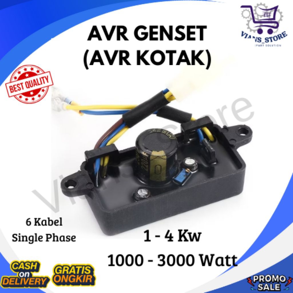 AVR Genset Model Kotak 1-4Kw / AVR Genset 1Phase / AVR 6 Kabel 1000-3000Wattl