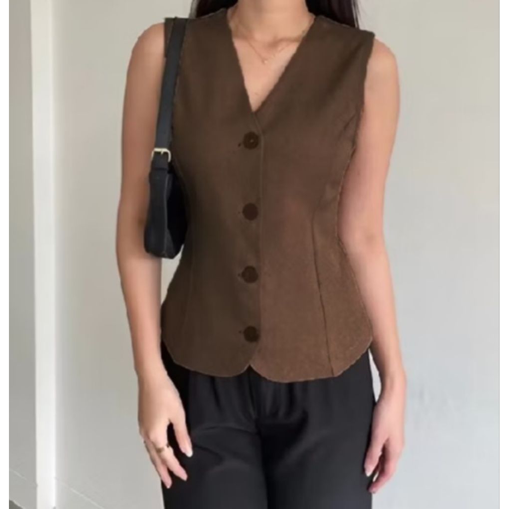 Rompi Nami Vest Formal Basic Casual wanita/Blazer Formal Wanita Terbaru/Jas Blazer Formal Wanita/Rom