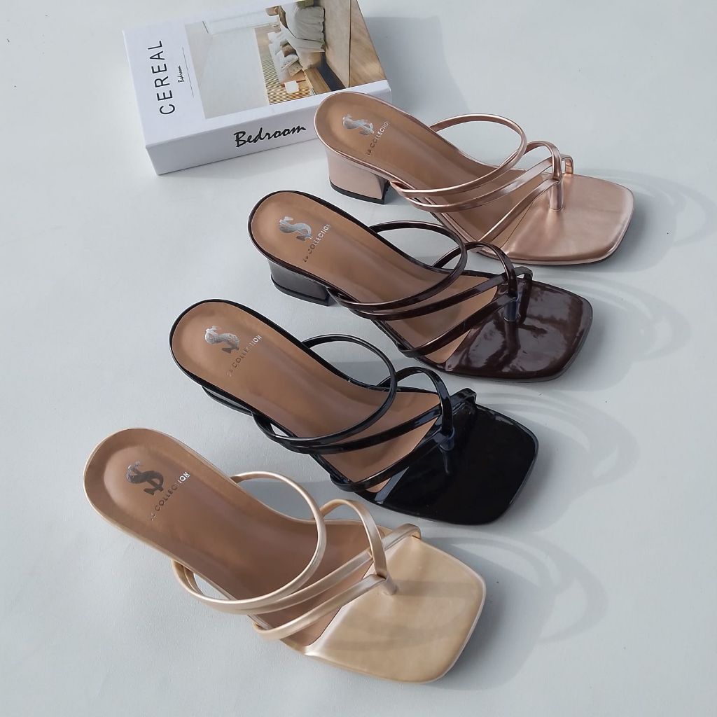 Sandal Hak tahu wanita Tali Jepit Hak 5cm