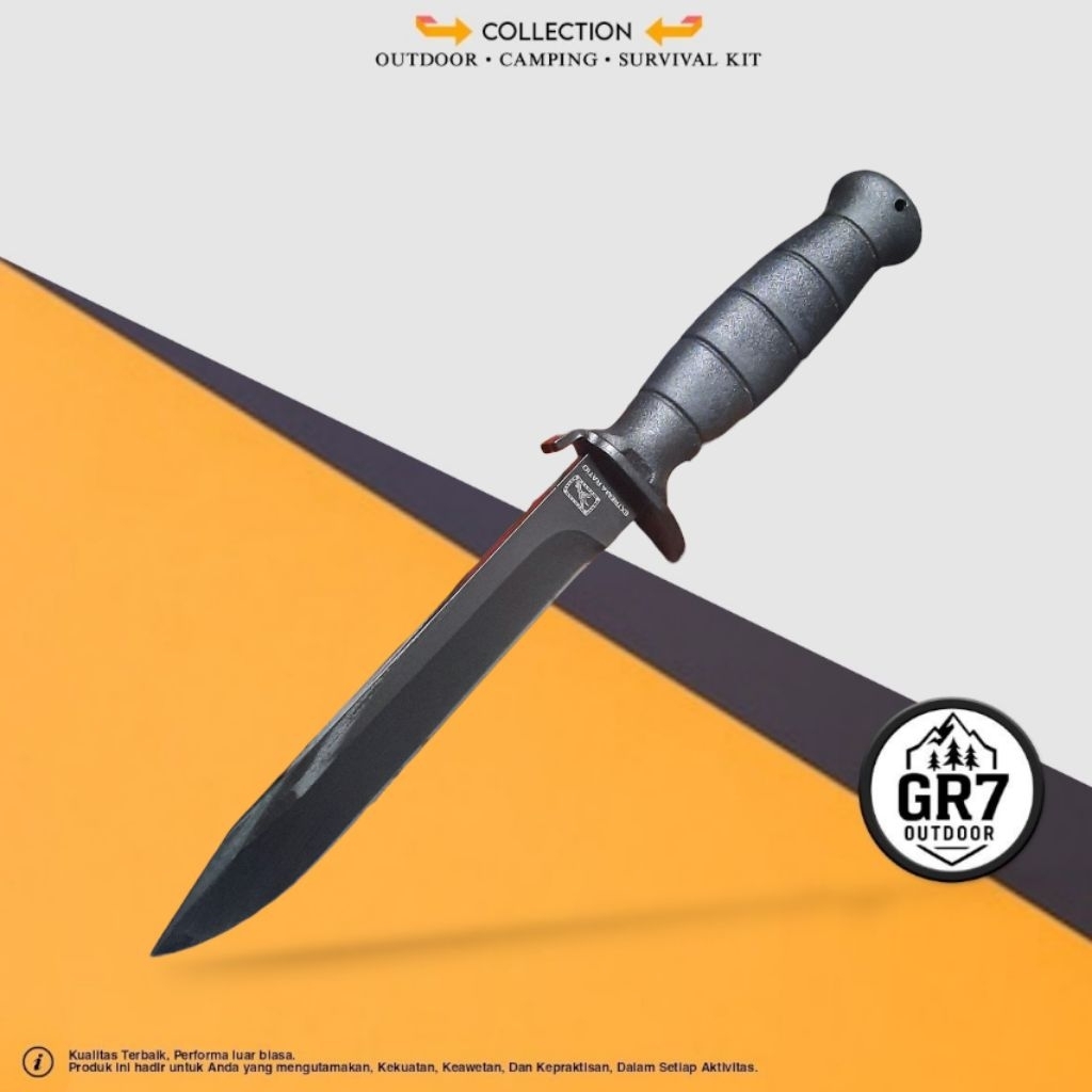 Pisau Survival Outdoor Extrema Ratio A58 Hitam / Pisau Tactical / Survival Kit