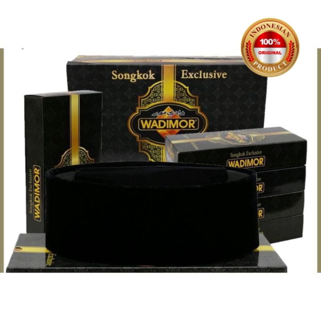 Peci Songkok Hitam Wadimor AC Tinggi 8 9cm Peci Wadimor Original