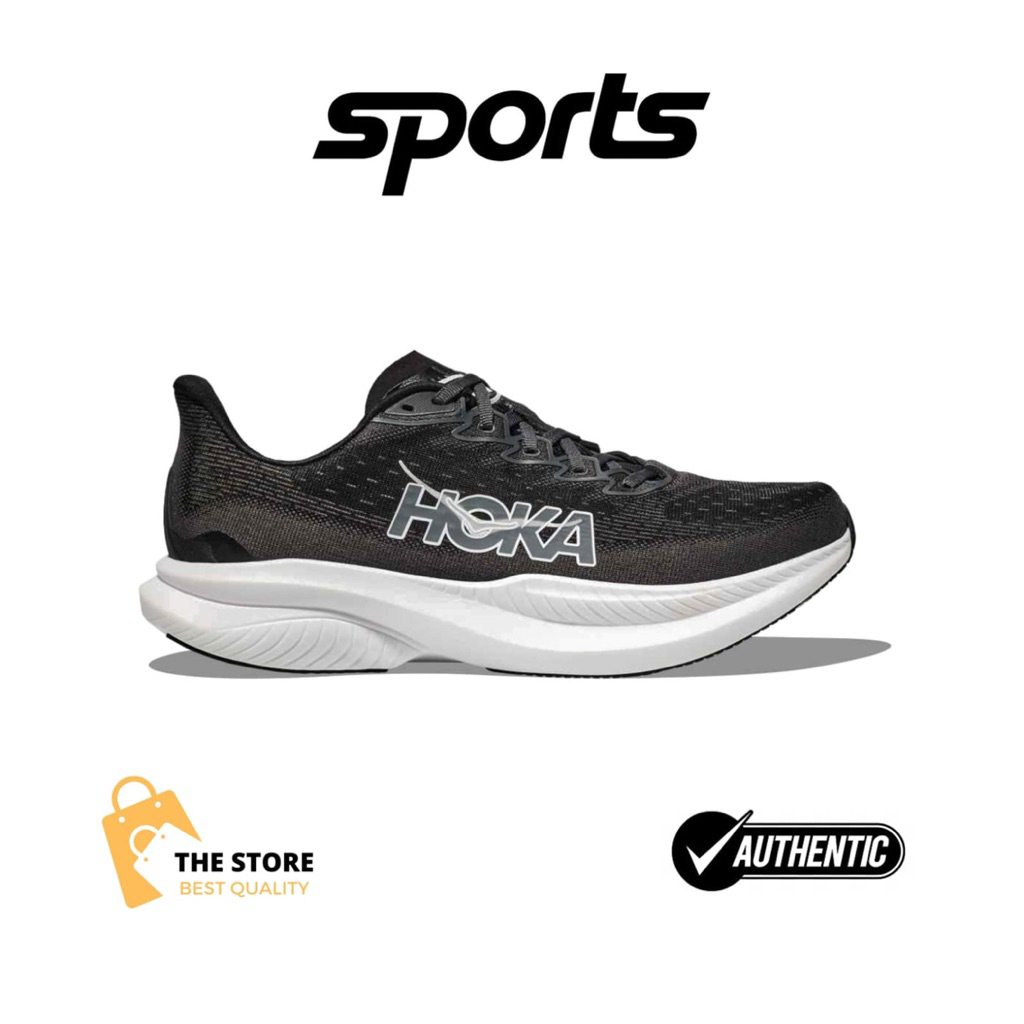 Sepatu Running Men’s Hoka One One Mach 6 Black White