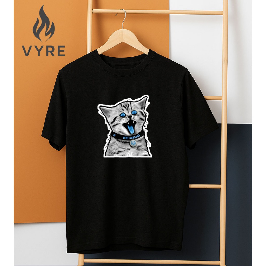 Kaos Distro Pria - Kaos Unisex cotton combat 30s Muffin Hooks CAT