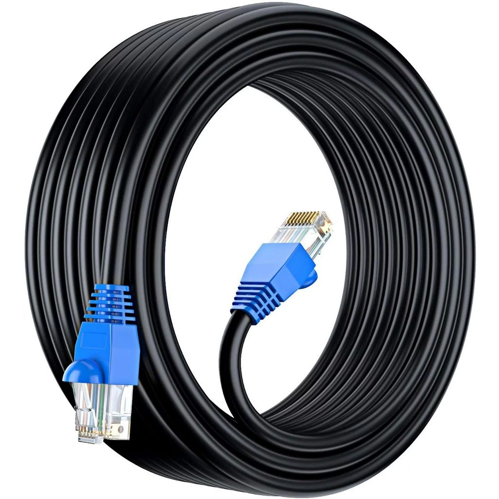 Kabel Internet 10 meter Outdoor Gigabit Router Modem CCTV PC Laptop Gaming Tinggal Pakai Cat6