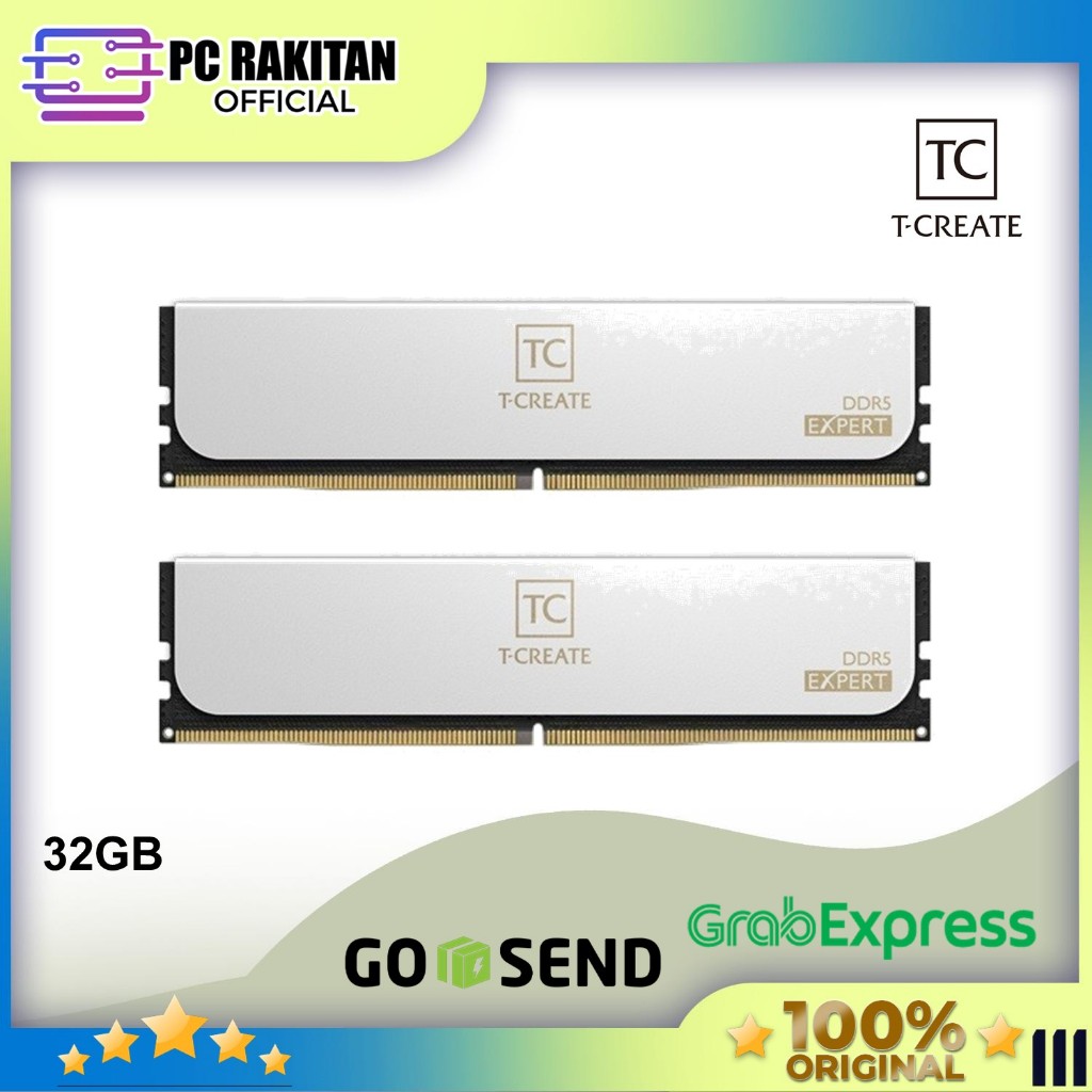 TEAM T-CREATE EXPERT RAM LONGDIMM DDR5 32GB (16GBX2) 6000MHZ WHITE