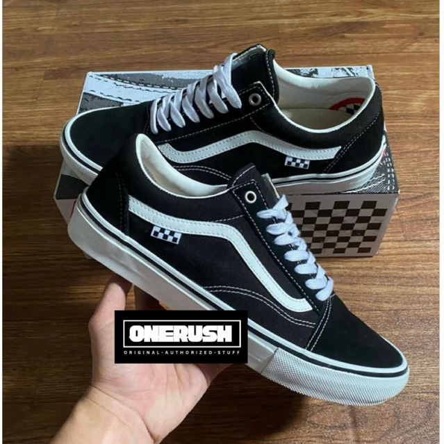 Vans Skate Old Skool Black White Original Resmi Navya