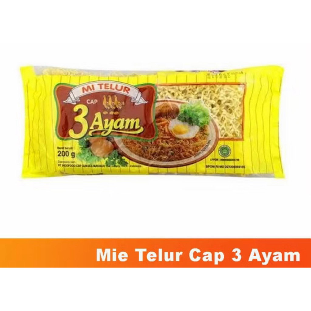 

Mie Telur Cap 3 Ayam 200gr