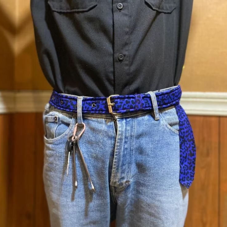 Gesper Bandana Leopard Biru Ikat Pingang Leopard Bandana Belt Slayer