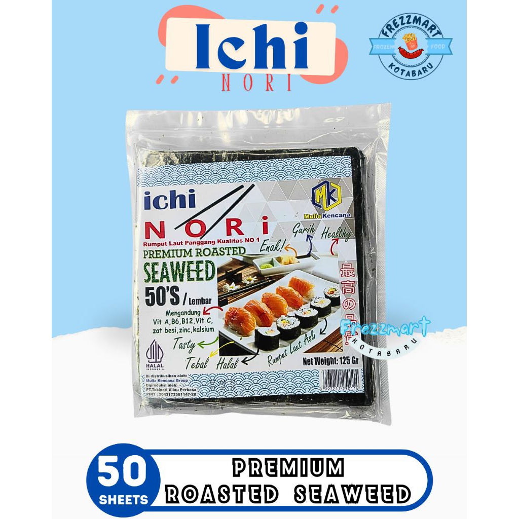 

ICHI NORI PREMIUM SUSHI 50 SHEETS Frezzmart Kotabaru