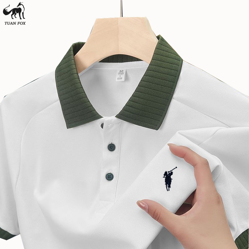 Tuan Fox Baju kaos kerah pria kaos pria keren knit kerah Kaos Kerah Pria dewasa ahirt pria baju kaos