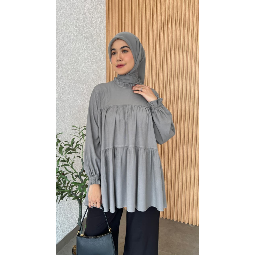 ATASAN GAZELA KNIT / BAJU WANITA MUSLIM/ WARNA DIABI ADIBA/ GROSIR TANAH ABANG