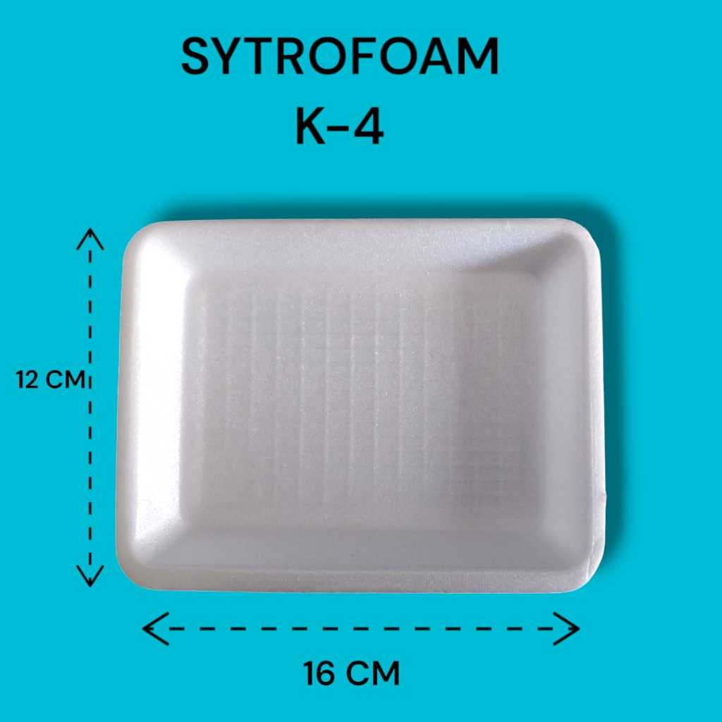 Foam Tray k-4 Isi 50pcs Untuk Makanan Dan Buah || Styrofoam Tray  Cocok Untuk Semua Makanan