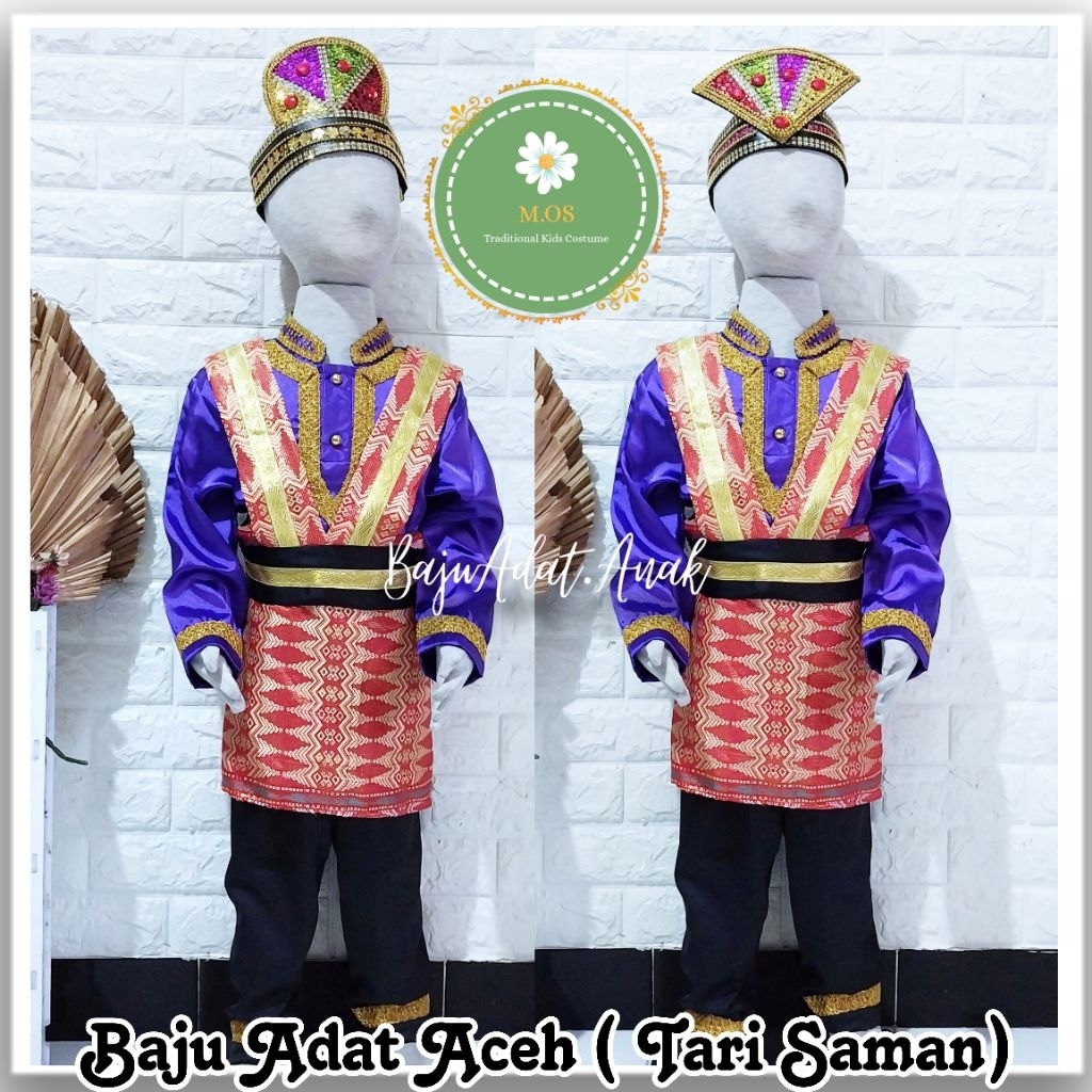 BAJU ADAT ACEH ANAK LAKI-LAKI | BAJU ADAT ACEH TARI SAMAN ANAK PEREMPUAN | ADAT ACEH ANAK | KOSTUM T