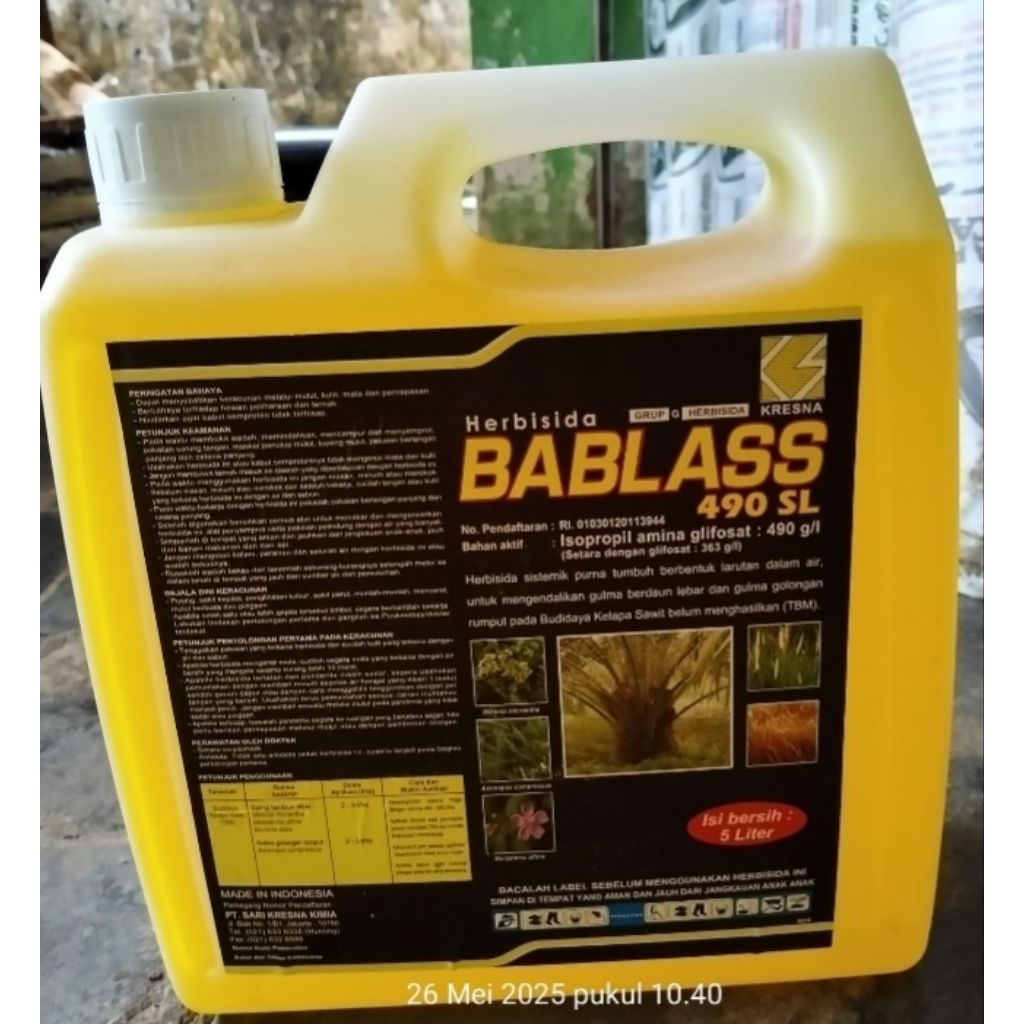 HERBISIDA BABLASS 490 SL 5 LITER