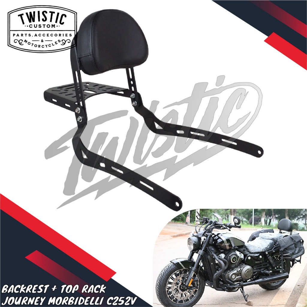 Backrest + Top Rack Journey Bracket Box Tas Barang Sandaran Jok Penumpang Boncenger Belakang Atas To