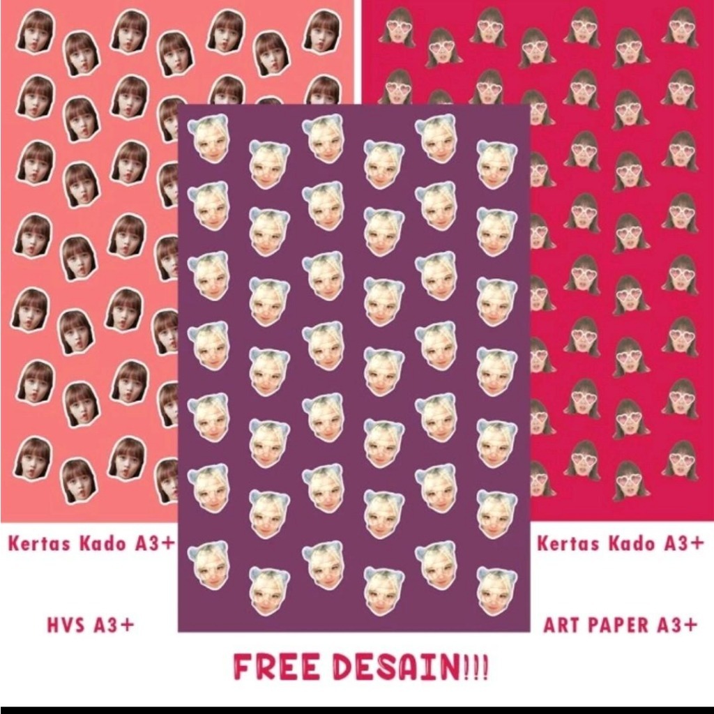 kertas kado custom pakai foto sendiri