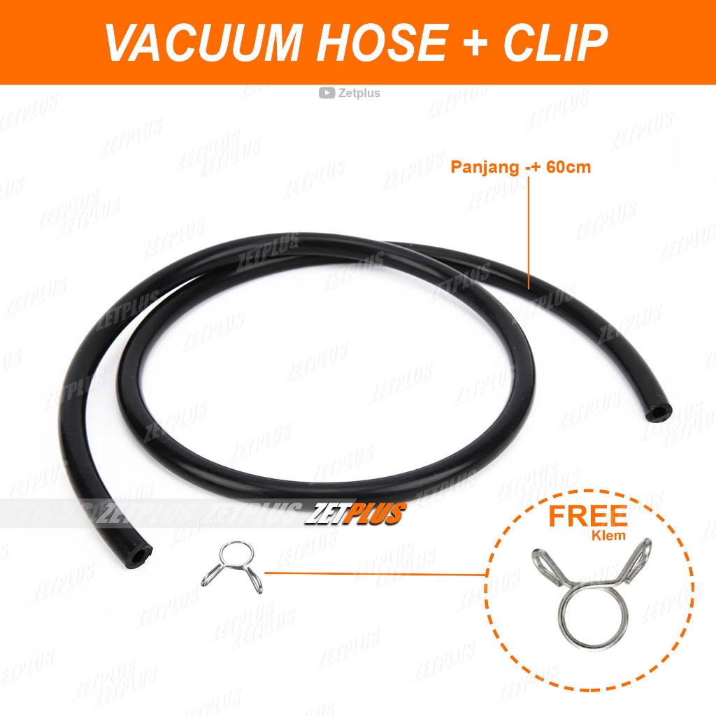 SELANG VAKUM HAWA + KLIP UNIVERSAL / slang hisap karburator panjang 60cm Motor injeksi honda beat va