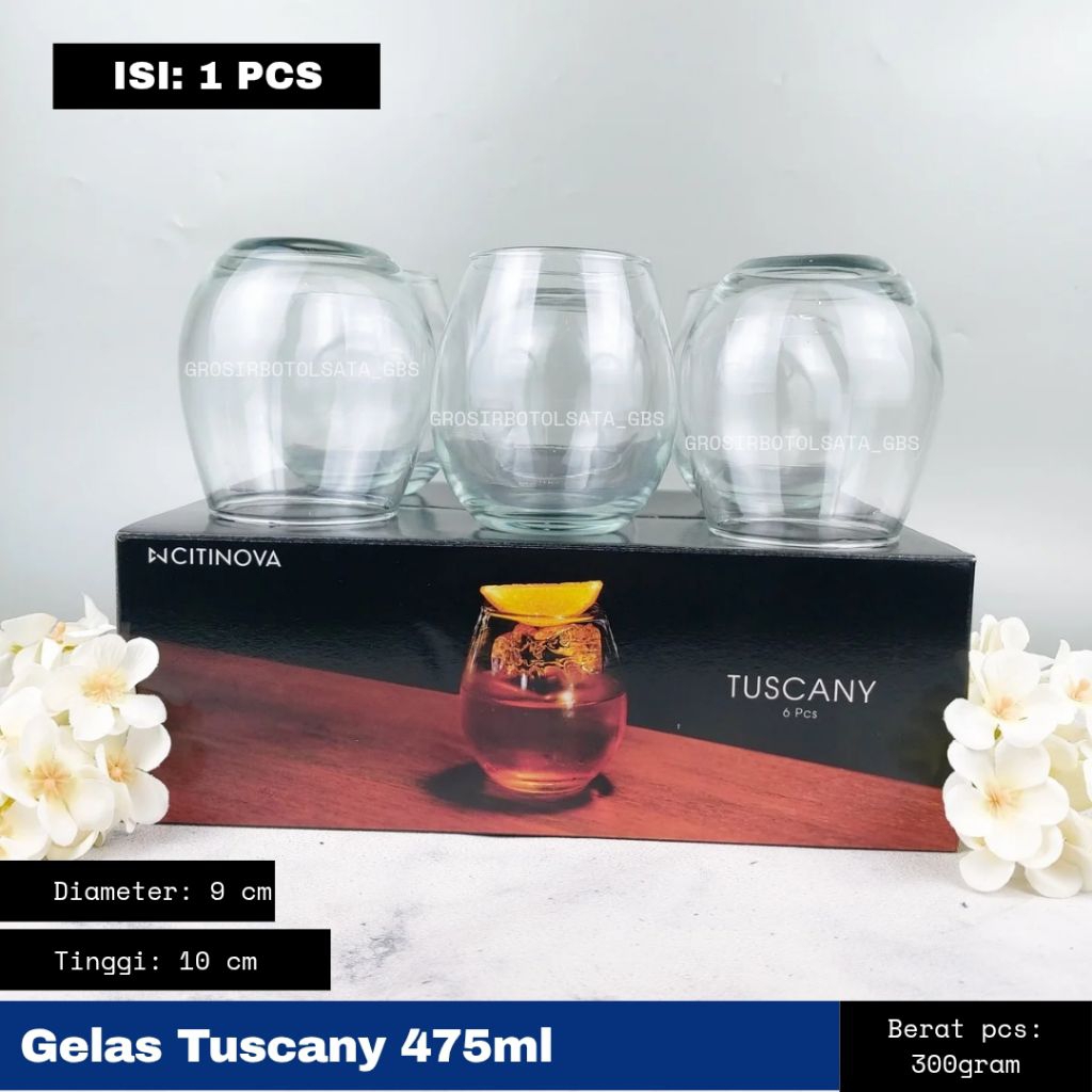 (WAJIB NAMBAH BUBBLE WRAP) GELAS TUSCANY CITINOVA / GELAS KACA / GELAS MINUM / SOUVENIR PERNIKAHAN