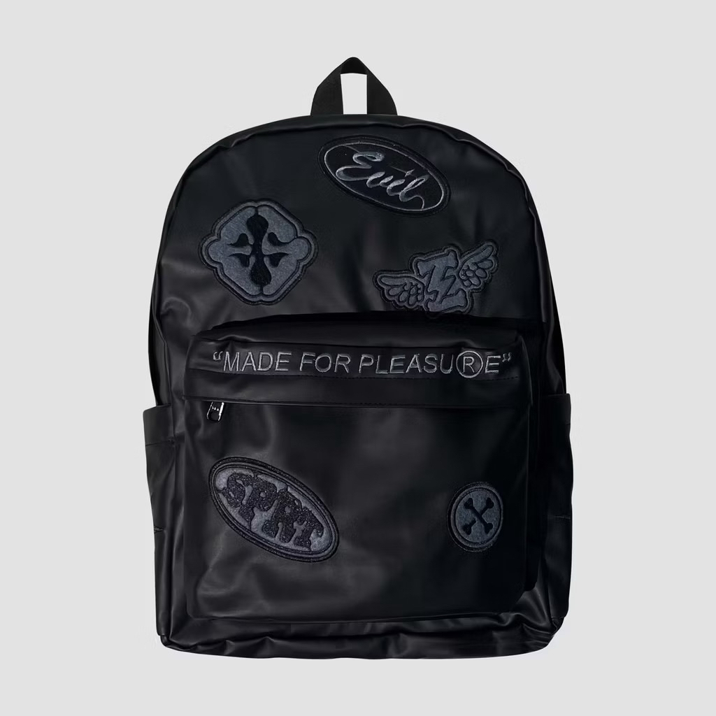 Evilspirit Backpack Leather Flacao Black