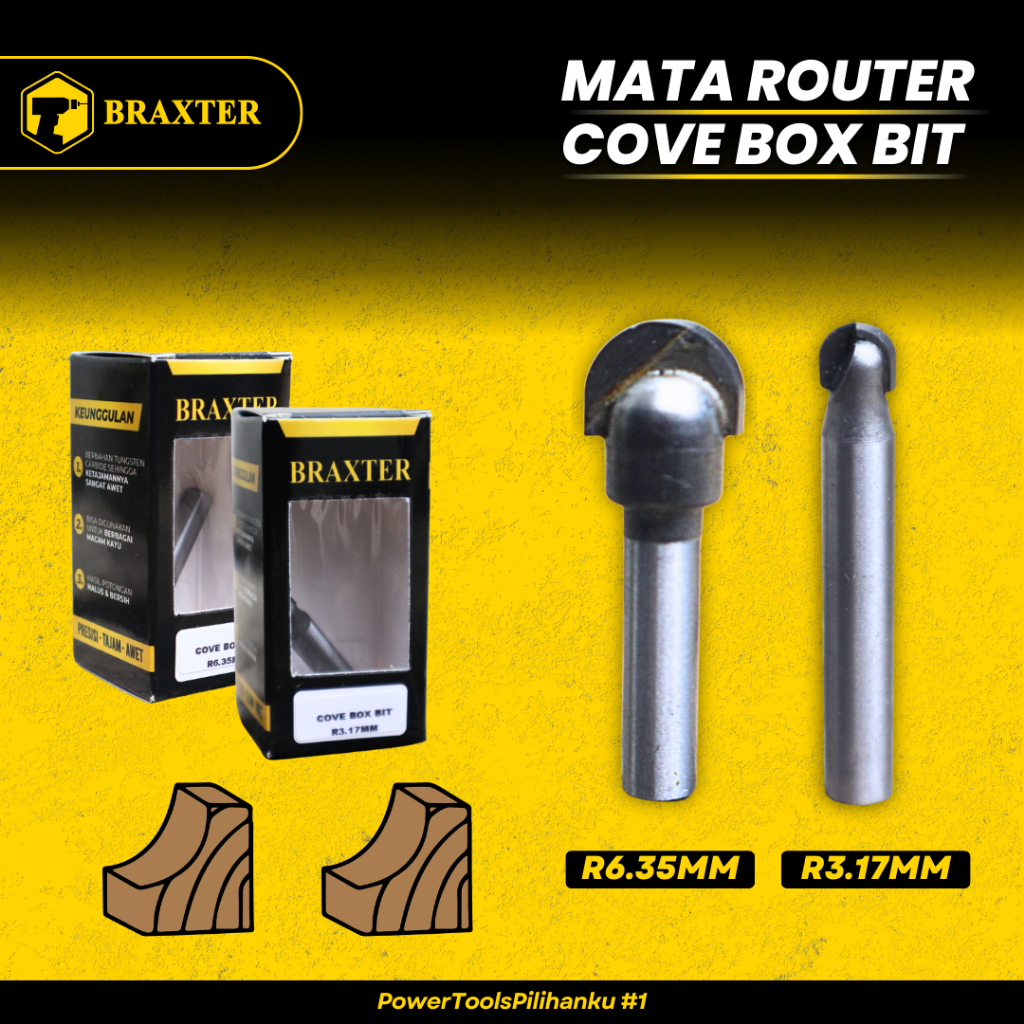 BRAXTER COVE BOX BIT Mata Router / Profil / Trimmer Kayu TCT